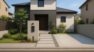 藤沢市の住宅に施工されたおしゃれで安い外構イメージ