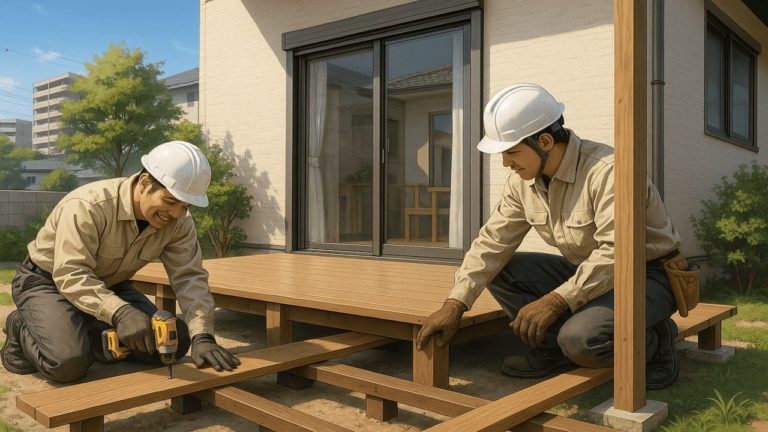 深谷市の住宅に施工されたウッドデッキイメージ