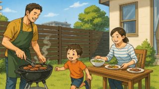 福井県の住宅に施工された目隠しフェンスイメージ