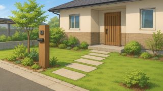 福井県の住宅に施工されたおしゃれで安い外構イメージ