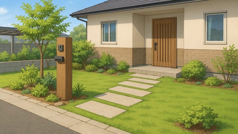 福井県の住宅に施工されたおしゃれで安い外構イメージ