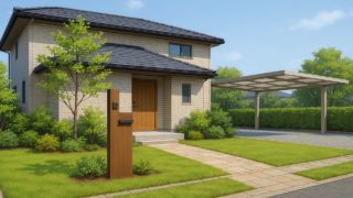 福島県の住宅に施工されたおしゃれで安い外構イメージ