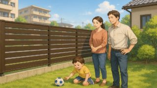 福山市の住宅に施工された目隠しフェンスイメージ