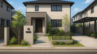 【福山市】外構を安くおしゃれに整えるアプローチ配置案 福山市の住宅に施工されたおしゃれで安い外構イメージ