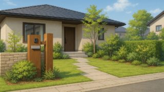 【岐阜県】安いのにおしゃれな外構で支持が高い組み合わせ 岐阜県の住宅に施工されたおしゃれで安い外構イメージ