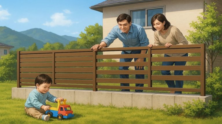 群馬県の住宅に施工された目隠しフェンスイメージ