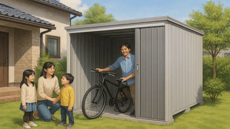 群馬県の住宅に施工された屋外用物置イメージ