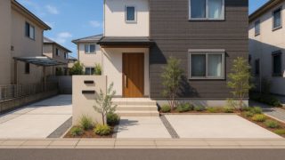 群馬県の住宅に施工されたおしゃれで安い外構イメージ