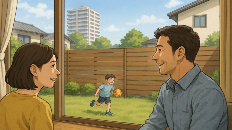 羽曳野市の住宅に施工された目隠しフェンスイメージ