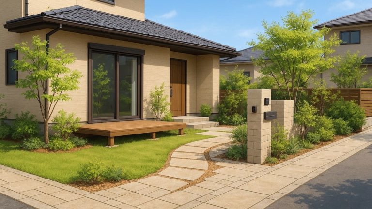 羽曳野市の住宅に施工されたおしゃれで安い外構イメージ