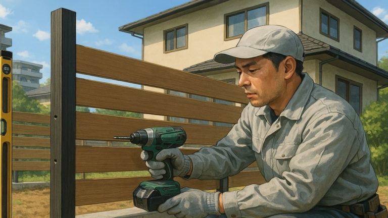 八王子市の住宅に施工された目隠しフェンスイメージ