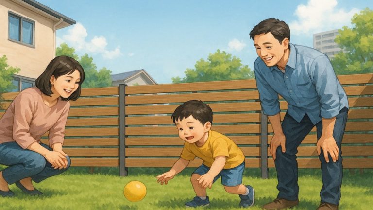 秦野市の住宅に施工された目隠しフェンスイメージ