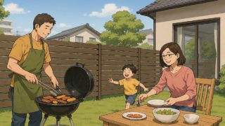 白山市の住宅に施工された目隠しフェンスイメージ