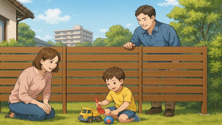 浜松市の住宅に施工された目隠しフェンスイメージ