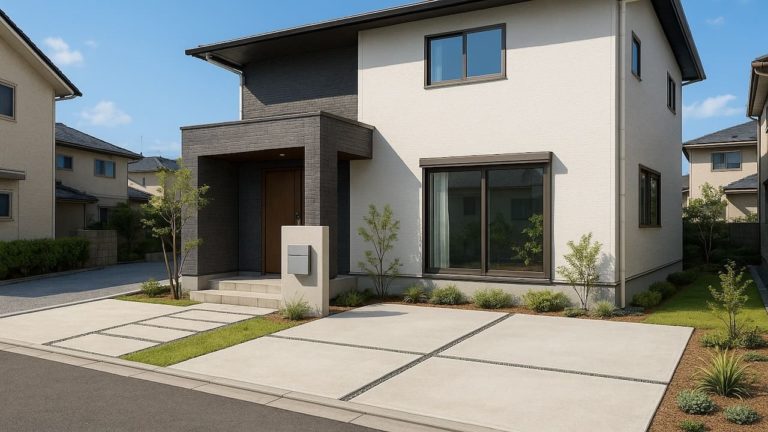 浜松市の住宅に施工されたおしゃれで安い外構イメージ