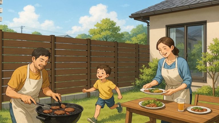 廿日市市の住宅に施工された目隠しフェンスイメージ