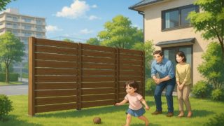 東広島市の住宅に施工された目隠しフェンスイメージ