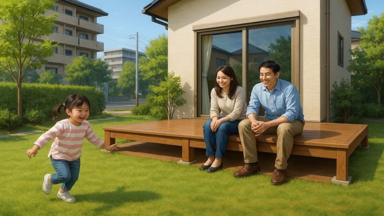 東久留米市の住宅に施工されたウッドデッキイメージ