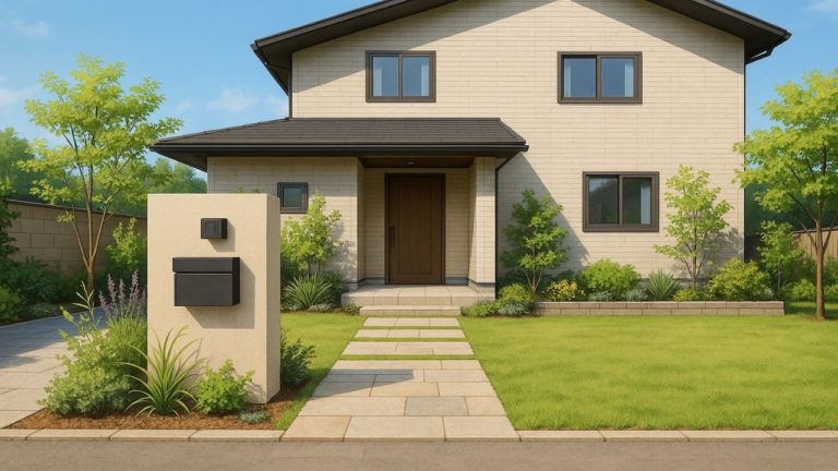 東大阪市の住宅に施工されたおしゃれで安い外構イメージ