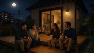 東大阪市の住宅に施工されたウッドデッキイメージ