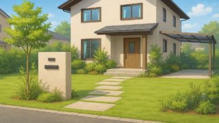 彦根市の住宅に施工されたおしゃれで安い外構イメージ