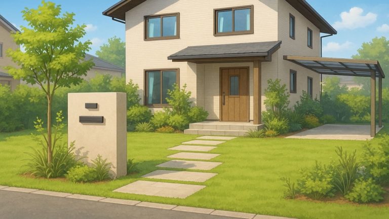 彦根市の住宅に施工されたおしゃれで安い外構イメージ