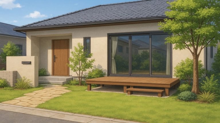 姫路市の住宅に施工されたおしゃれで安い外構イメージ