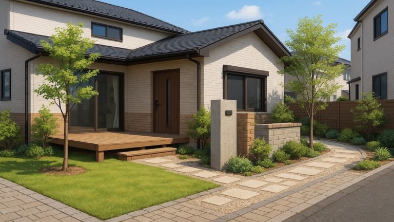 日野市の住宅に施工されたおしゃれで安い外構イメージ