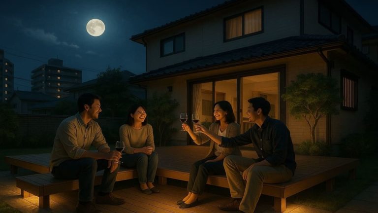 枚方市の住宅に施工されたウッドデッキイメージ