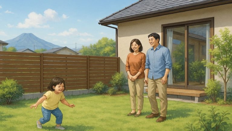 弘前市の住宅に施工された目隠しフェンスイメージ