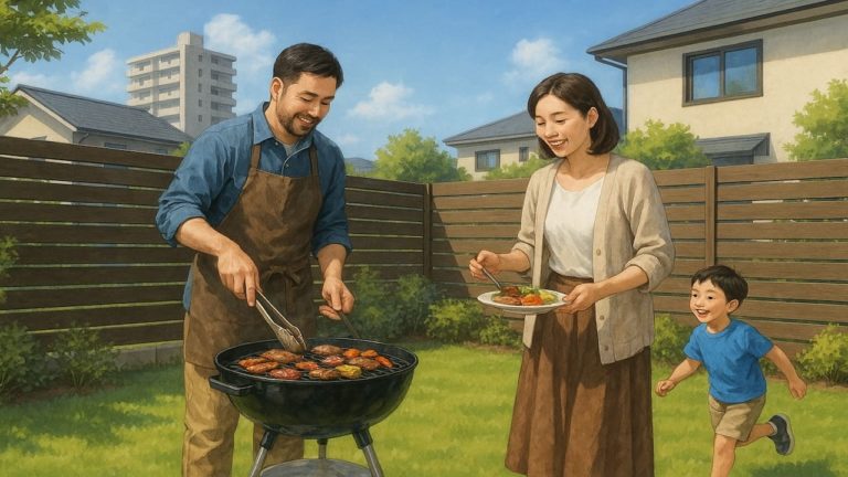 日立市の住宅に施工された目隠しフェンスイメージ