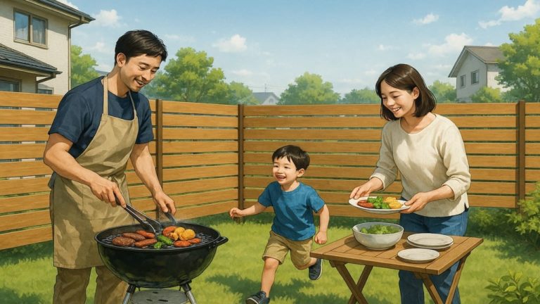 ひたちなか市の住宅に施工された目隠しフェンスイメージ