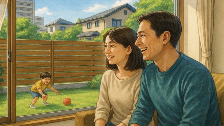 兵庫県の住宅に施工された目隠しフェンスイメージ