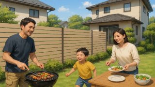 茨城県の住宅に施工された目隠しフェンスイメージ