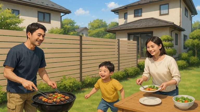 茨城県の住宅に施工された目隠しフェンスイメージ