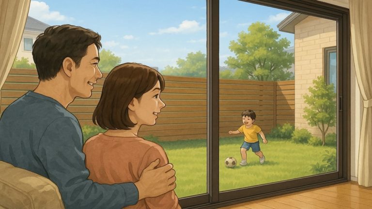 市川市の住宅に施工された目隠しフェンスイメージ