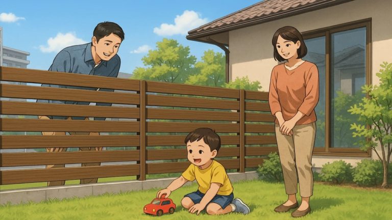 一宮市の住宅に施工された目隠しフェンスイメージ