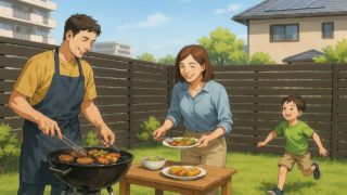 飯田市の住宅に施工された目隠しフェンスイメージ