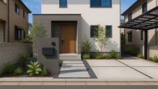 【生駒市】シンプルで安いのにおしゃれな外構デザイン提案 生駒市の住宅に施工されたおしゃれで安い外構イメージ