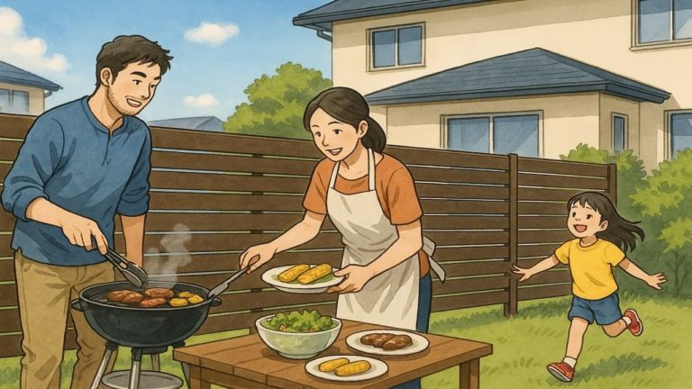 今治市の住宅に施工された目隠しフェンスイメージ