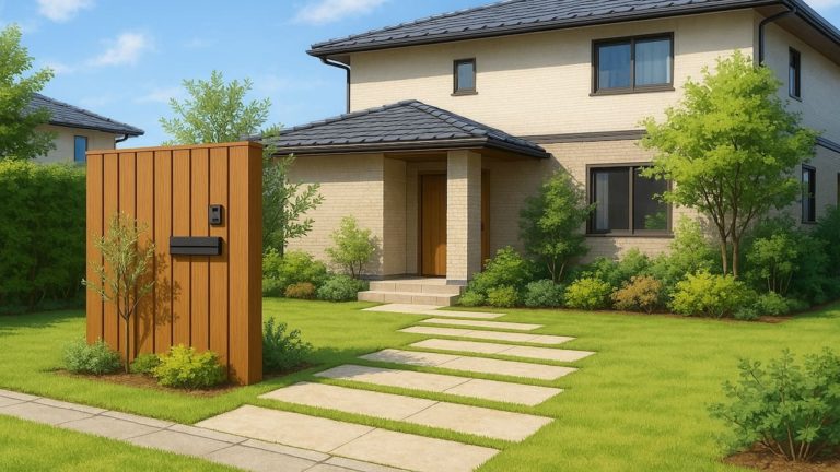 今治市の住宅に施工されたおしゃれで安い外構イメージ