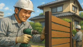 稲沢市の住宅に施工された目隠しフェンスイメージ