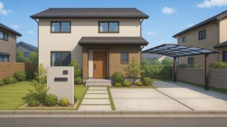 【諫早市】安い×おしゃれを両立する外構の優先順位づけ 諫早市の住宅に施工されたおしゃれで安い外構イメージ