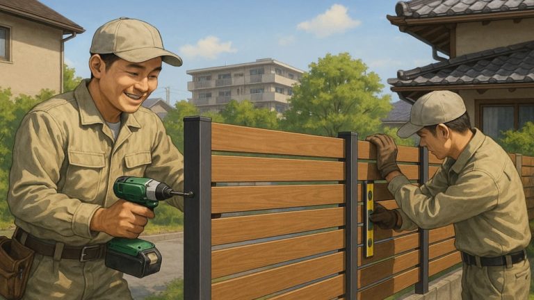 伊勢市の住宅に施工された目隠しフェンスイメージ