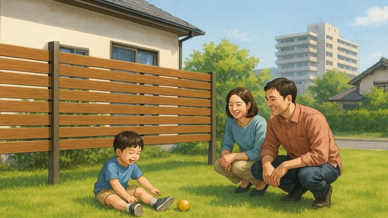 伊勢原市の住宅に施工された目隠しフェンスイメージ