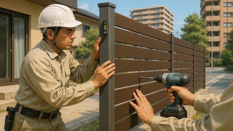 板橋区の住宅に施工された目隠しフェンスイメージ