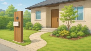 【いわき市】安いのにおしゃれな外構を生むレイアウト工夫 いわき市の住宅に施工されたおしゃれで安い外構イメージ