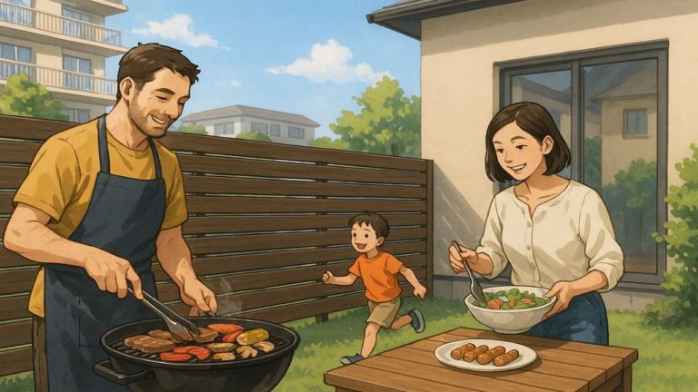 岩国市の住宅に施工された目隠しフェンスイメージ