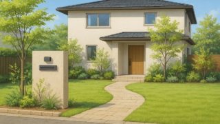 和泉市の住宅に施工されたおしゃれで安い外構イメージ