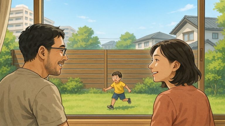 泉佐野市の住宅に施工された目隠しフェンスイメージ